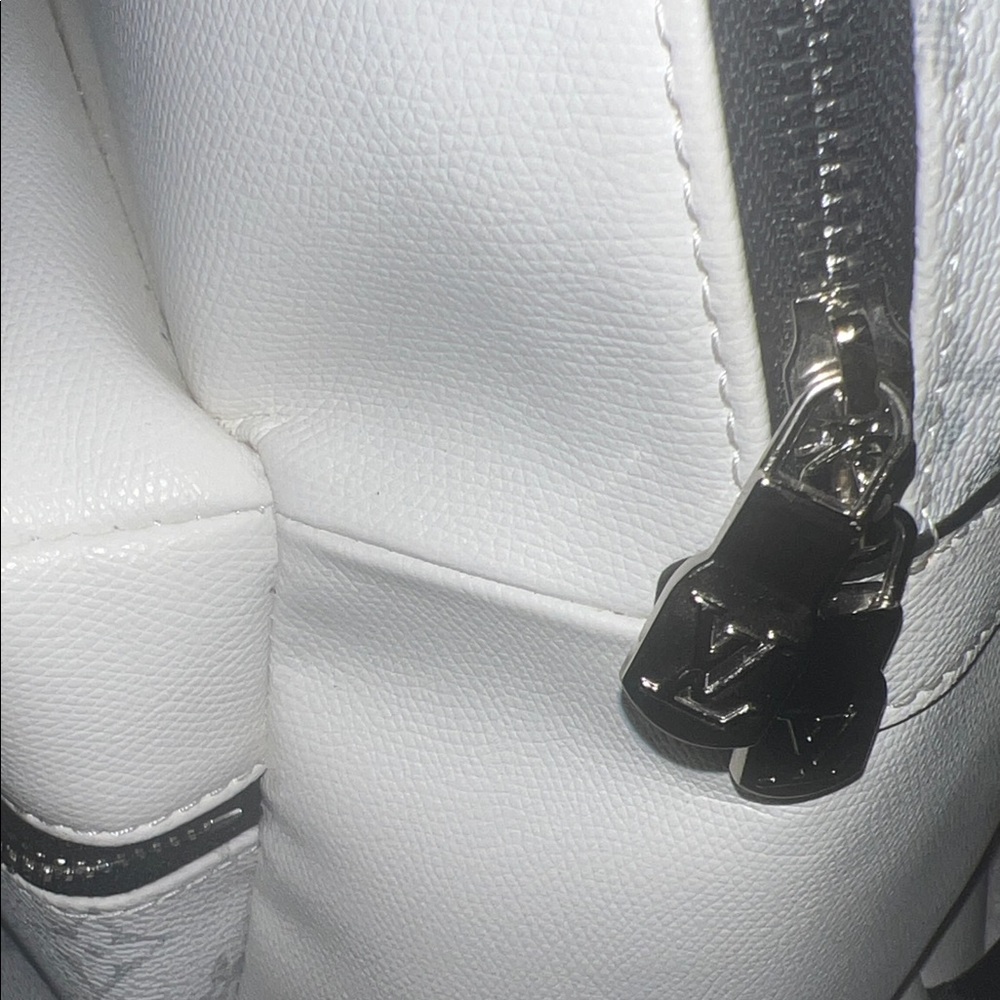White and Light Gray Monogram Backpack - image 5